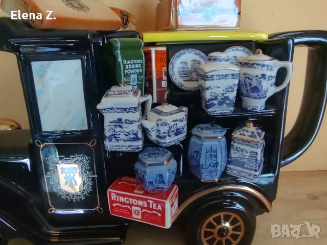 Рядък колекционерски чайник камионче с порцелан Ringtons Cardew, снимка 3 - Други ценни предмети - 54142444