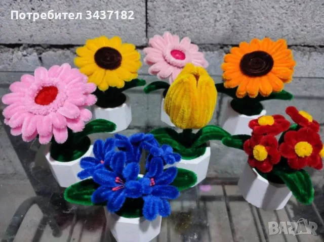 Плетени цветя , снимка 5 - Изкуствени цветя - 48998591