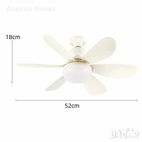 Модерна вентилаторна лампа с форма на цвете,LED осветление , снимка 6 - Лед осветление - 51027815