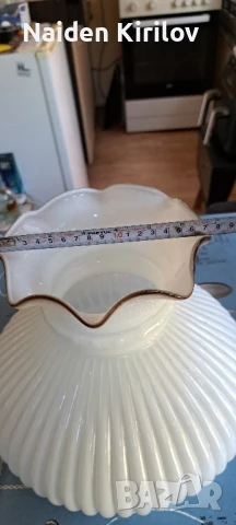 полилей от месинг, порцелан и стъкло , снимка 12 - Полилеи - 50598413