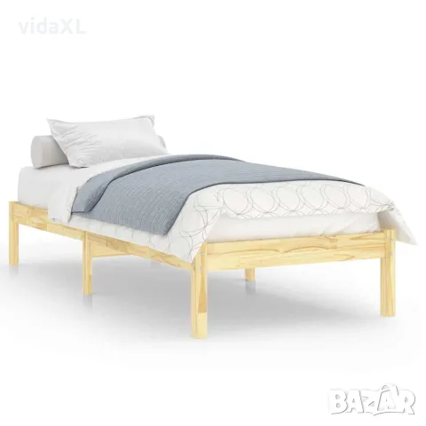 vidaXL Рамка за легло, дърво масив, 90x190 см, Single