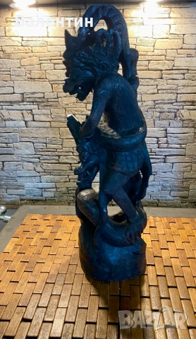 #0014# Антична скулптура от абаносово дърво, Китай., снимка 2 - Статуетки - 50685395