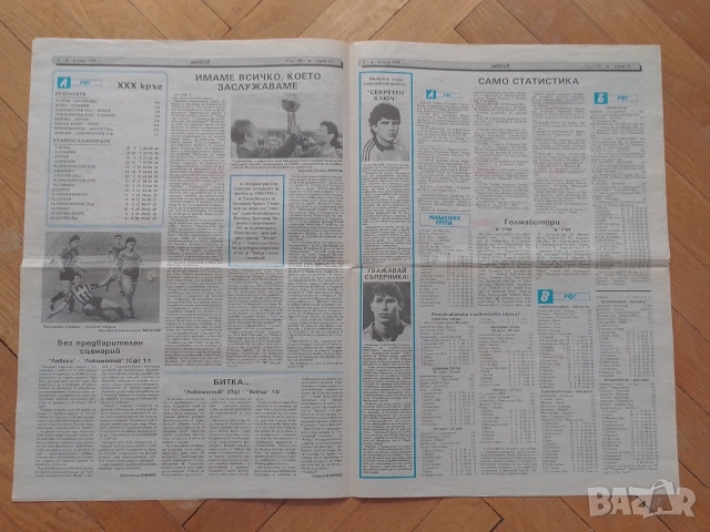 ЦСКА шампион Сливен с купата 1990 вестник Футбол, снимка 4 - Антикварни и старинни предмети - 53977991