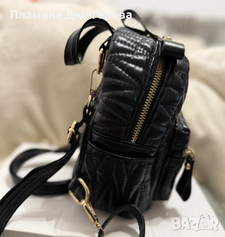 Черна дамска раница , снимка 2 - Раници - 52878946