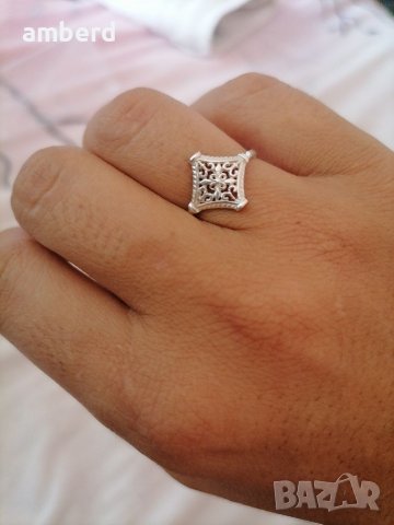 Нежен сребърен пръстен - модел R064, снимка 4 - Пръстени - 37760005