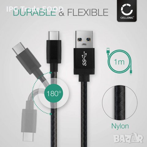 Type C USB-C кабел - 1м и 2м, снимка 4 - USB кабели - 31253430