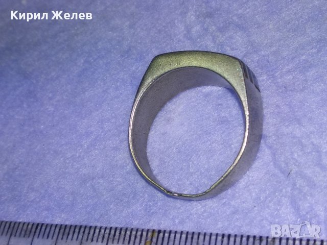 Стар АНГЛИЙСКИ СРЕБЪРЕН РЕТРО АРТ ПРЪСТЕН ОКСИДИРАНО СРЕБРО 925 с РЪЧНО ШЛИФОВАН ЧЕРЕН АХАТ 40628, снимка 15 - Пръстени - 42644202