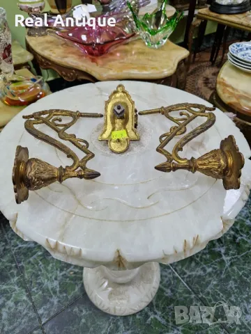 Рядък антикварен колекционерски френски бронзов свещник за пиано , снимка 8 - Антикварни и старинни предмети - 47589069