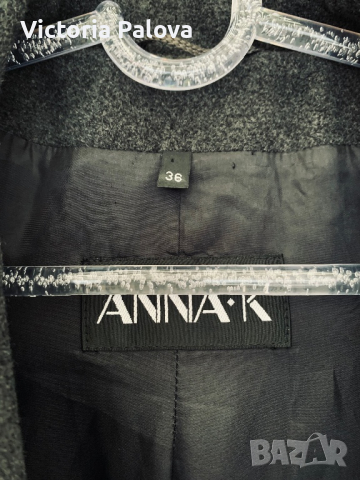 Дълго дизайнерско палто ANNA K вълна 80%, снимка 13 - Палта, манта - 44649815