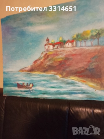Огромна картина масло на фазер , снимка 3 - Антикварни и старинни предмети - 52789045