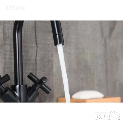 Красив и стилен стоящ двуръкохватков черен смесител, снимка 2 - Смесители - 52588604
