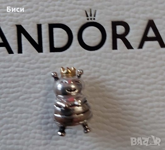 Pandora-оригинален нов сребърен талисман +14к.злато,пчеличка, снимка 3 - Гривни - 35373670