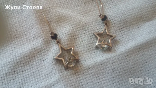 Сребърни обеци с циркони, снимка 2 - Обеци - 56238057