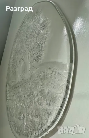 Кристален поднос, снимка 3 - Прибори за хранене, готвене и сервиране - 47464155