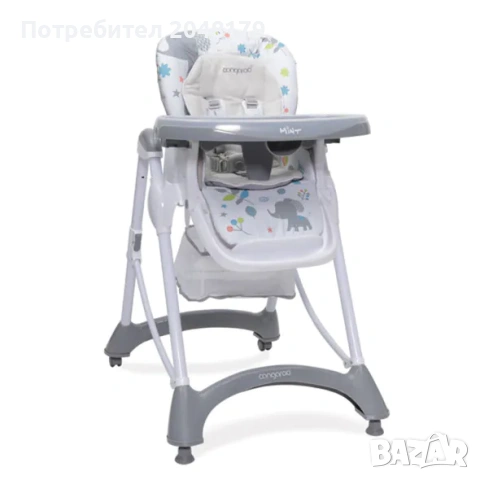 Cangaroo Стол за хранене Mint, сив, снимка 3 - Столчета за хранене - 53019003
