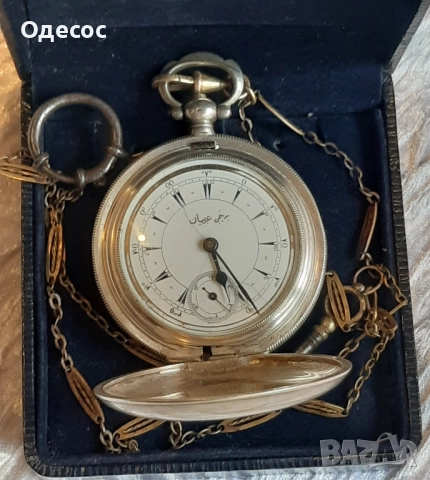 Старинен Османски сребърен джобен часовник с кюстек и ключ, снимка 8 - Антикварни и старинни предмети - 51570560