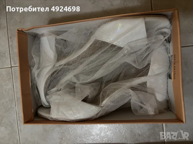 Бели сандали на ток, размер 40, цена 6евро, снимка 4 - Дамски обувки на ток - 55739316