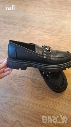 Черни кожени мокасини, снимка 7 - Дамски ежедневни обувки - 53926042