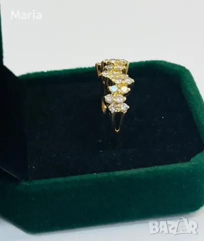 Дамски пръстен жълто злато и брилянти, снимка 9 - Пръстени - 49970778