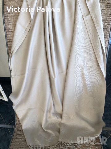 Голям шал 175/75см,цвят мляко с кафе, снимка 2 - Шалове - 29432252