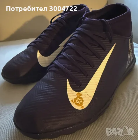 Футболни обувки, Nike Jr Superfly 10 Club Km Kylian Mbappe TF, Синтетични, Лилави, 38, снимка 4 - Футбол - 56060473