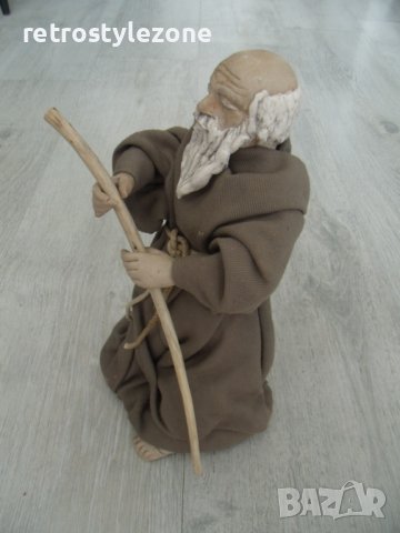 № 6222 стара фигура   - височина 26 см   - синтетика , текстил , дърво , снимка 2 - Други ценни предмети - 36691978