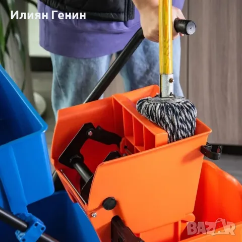 Професионална количка за почистване с 2 x 26L кофи, снимка 9 - Обзавеждане за заведение - 55894408