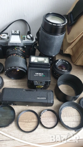 Комплект фотоапарат Minolta X-500,обективи,светкавица и др., снимка 7 - Фотоапарати - 53369910