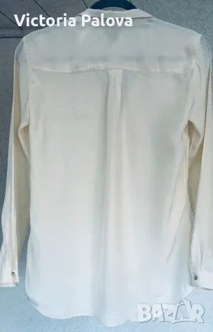 Копринена риза H&M екрю, снимка 10 - Ризи - 47873653