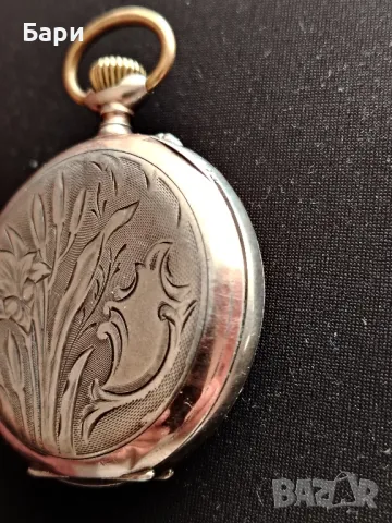 Джобен сребърен часовник Helvetia , снимка 5 - Антикварни и старинни предмети - 49552739