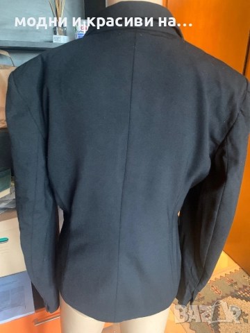 Черно сако Max Mara ( фина вълна),размер 42 IT, снимка 6 - Сака - 52677853