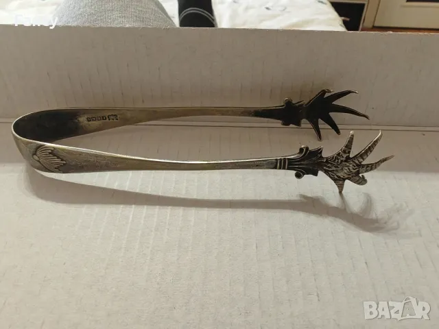 Посребрена щипка за лед EPNS , снимка 2 - Антикварни и старинни предмети - 49235539