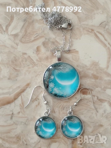 колиета с обеци, снимка 5 - Бижутерийни комплекти - 54037897