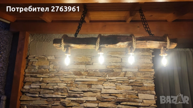 Дървен Полюлей , снимка 2 - Полилеи - 53933145