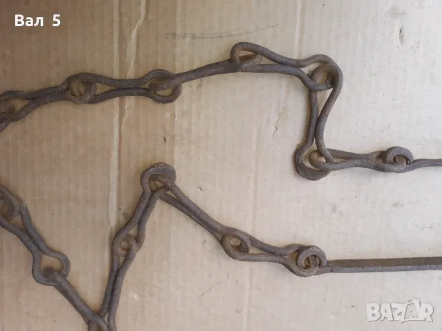 Стара верига за огнище от ковано желязо , здрава, снимка 3 - Антикварни и старинни предмети - 50327191