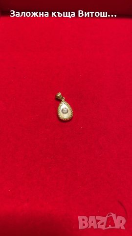 Златна висулка сълза 14к. / 1.40 гр., снимка 2 - Колиета, медальони, синджири - 38727530