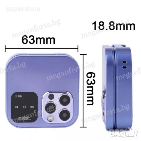 ПРОМОЦИЯ! i16 PRO Мини Сгъваем Мобилен Телефон с две сим карти, снимка 5 - Телефони с две сим карти - 52566404