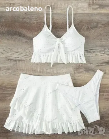 Дамски бански костюм от три части с пола, 4цвята , снимка 4 - Бански костюми - 50339773