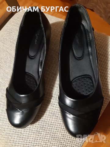 раз.40 СТЕЛКА-26,5см ЧЕРНИ ОБУВКИ С ПЛАНФОРМА-3см ОТ МЕКА КОЖА УДОБНИ носени само веднъж