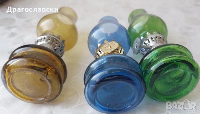 Лампи малки, газени: Стара синя газена лампа, красива и други малки лампа, стъклена газена лампа, снимка 12 - Други - 42256598