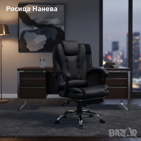 Ергономичен въртящ се офис стол с масаж и поставка за крака, снимка 3 - Столове за офис - 53228529