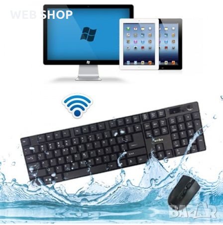 Безжична водоустойчива клавиатура и мишка 2.4Ghz Weibo WB-8033, снимка 3 - Клавиатури и мишки - 31451120