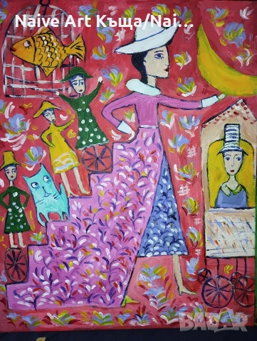 Картина платно маслени бои акрилни бои размер в.52/ ш.42