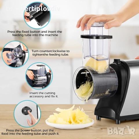 Електрическо ренде COOCHEER,Professional Vegetable Slicer,Гаранция, снимка 6 - Кухненски роботи - 54155170