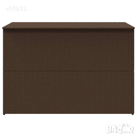 vidaXL Градински сандък, кафяв, 150x100x100 cм, полиратан, снимка 5 - Ракли - 56147640