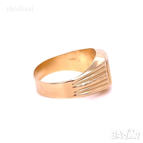 Златен мъжки пръстен 2,92гр. размер:63 14кр. проба:585 модел:38180-1, снимка 3 - Пръстени - 53981359