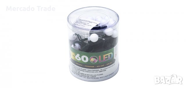 60бр. LED крушки, топки със светлинен сензор, 2 функции, 6,5м, Цветни , снимка 3 - Декорация за дома - 35029514