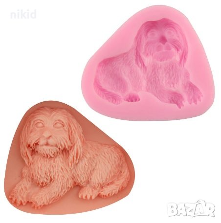 Легнало куче мини шнауцер силиконов молд калъп форма украса декорация торта глина шоколад, снимка 2 - Форми - 15021988