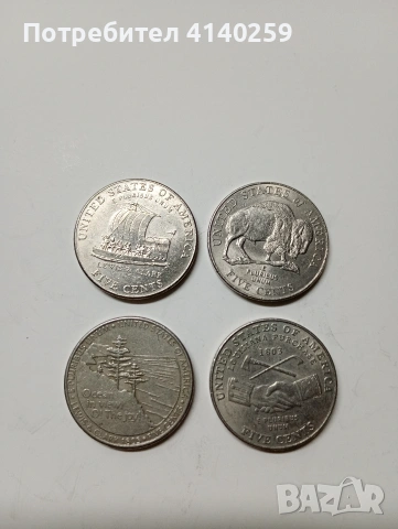 САЩ МОНЕТИ 5 ЦЕНТА 2004 2005 Г 