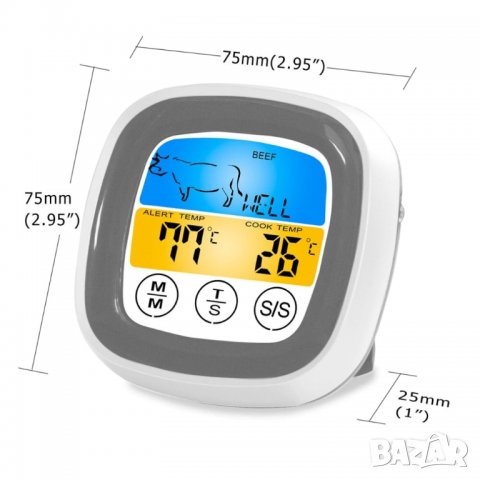 Кухненски термометър, цифров кухненски термометър за месо, пиле, барбекю, фурна, термометър за храна, снимка 7 - Други - 33929186